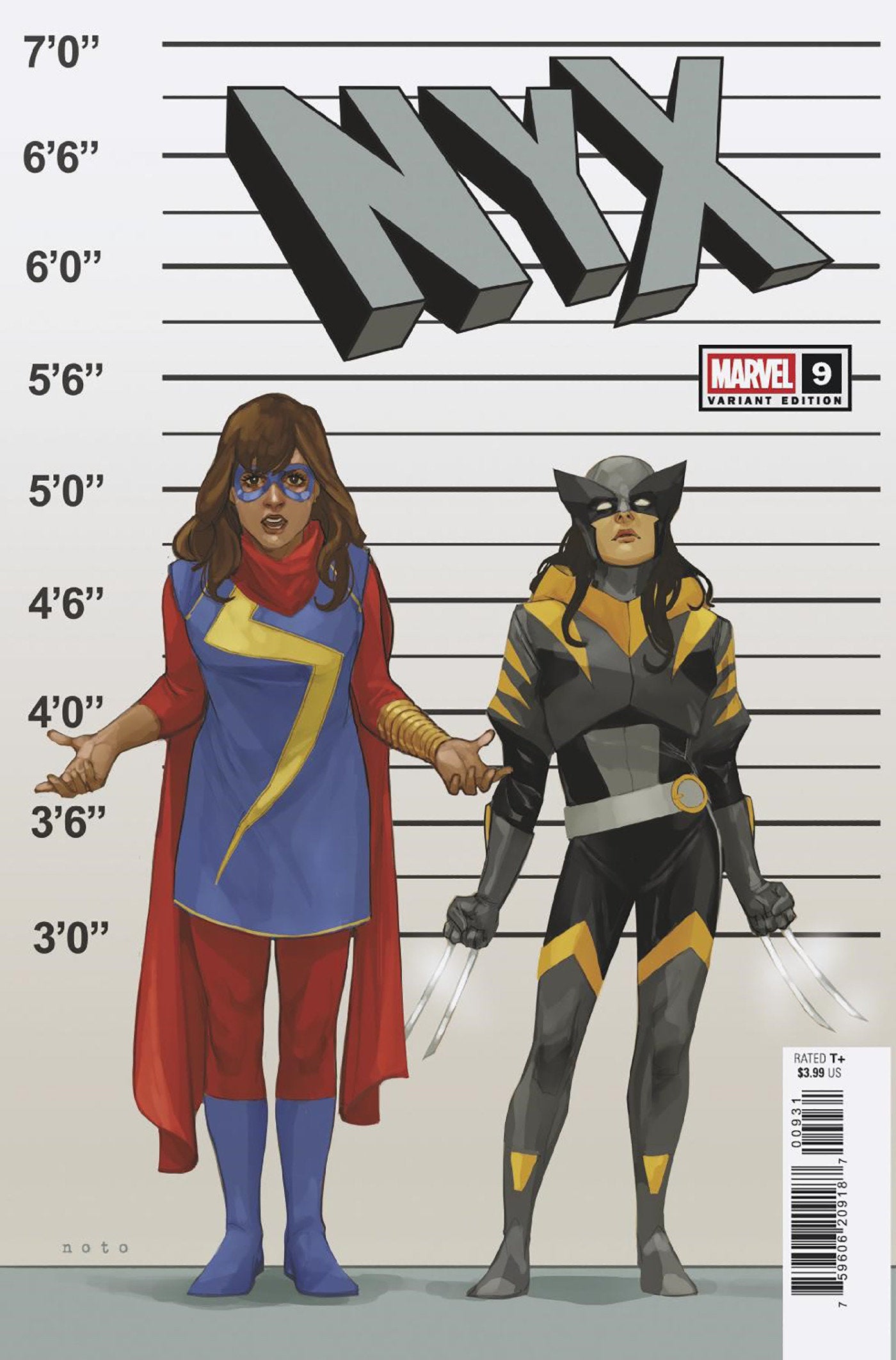 NYX #9 Phil Noto conectando la variante X-Manhunt [Xmh, Doom]